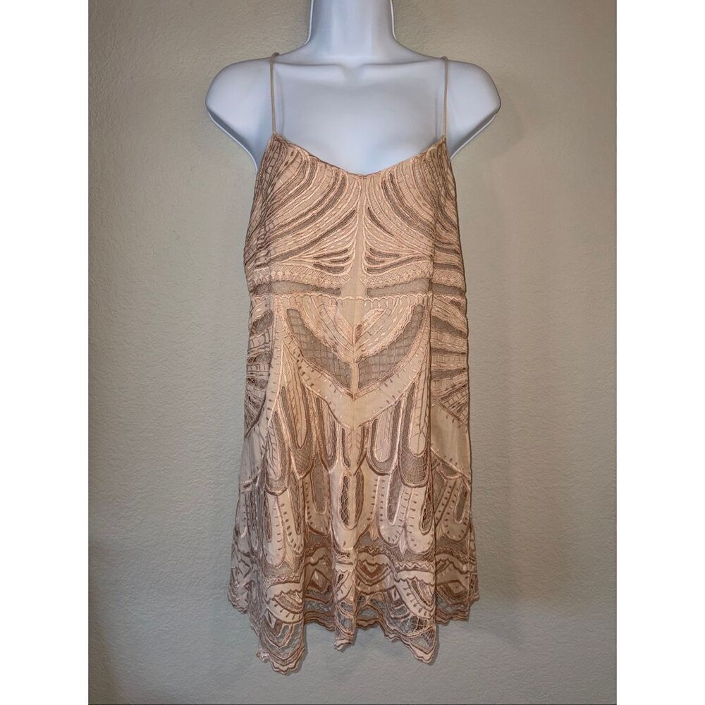 Uma and Leopold Lace Slip Mini Dress Blush Pink NWOT